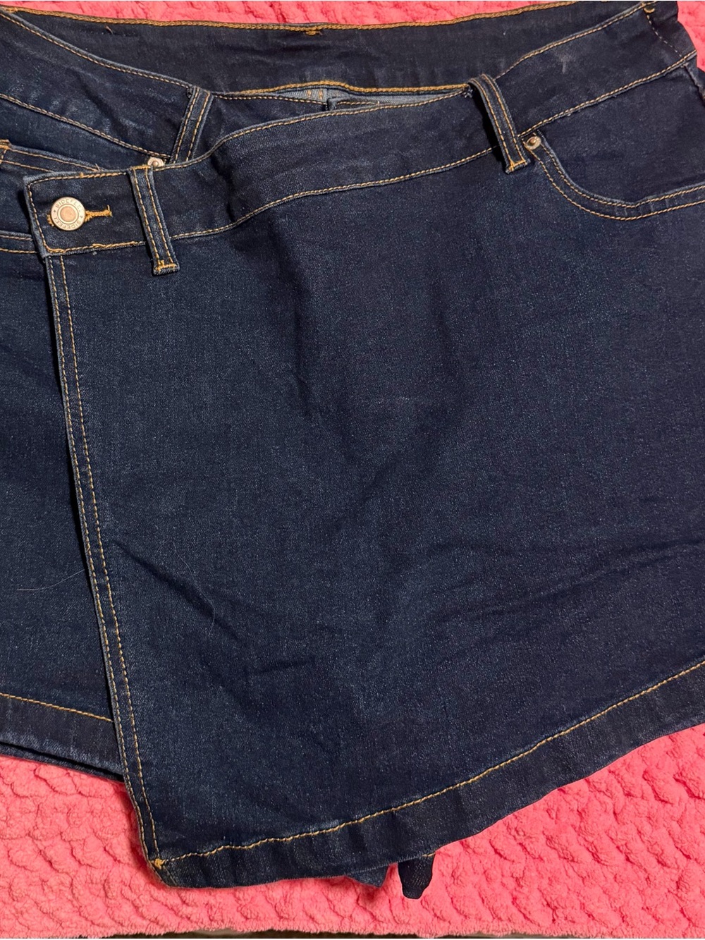 Women's Asymmetric Dark Wash Denim Skort